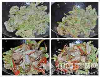 梭子蟹炒菜花
