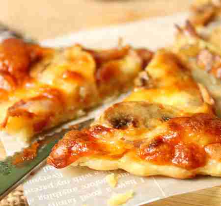 脆底蘑菇pizza